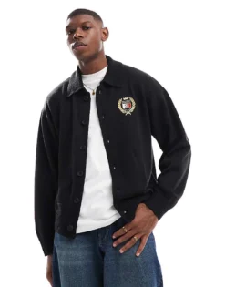 Tommy Jeans Boxy Crest Cardigan In Black For Men -Tomeans Store 206858725 1 black 1