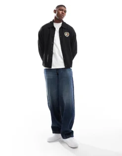 Tommy Jeans Boxy Crest Cardigan In Black For Men -Tomeans Store 206858725 3