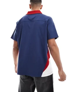 Tommy Jeans Game Day Polo Shirt In Colorblock Navy For Men Dark Ink -Tomeans Store 206858763 4