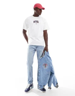 Tommy Jeans Game Day Oversized T-shirt In White For Men Ecru -Tomeans Store 206858801 4