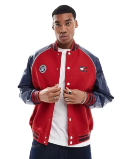 Tommy Jeans Game Day Varsity Jacket In Red And Blue For Men Arizona Red -Tomeans Store 206858802 1 arizonared 1