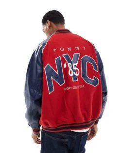 Tommy Jeans Game Day Varsity Jacket In Red And Blue For Men Arizona Red -Tomeans Store 206858802 3