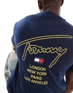 Tommy Jeans City Signature Back Print T-shirt In Navy For Men Dark Night Navy -Tomeans Store 206858815 3