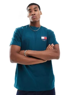 Tommy Jeans Flag Logo Back Print T-shirt In Green For Men Deep Seawater -Tomeans Store 206858843 3