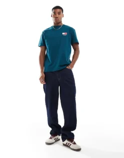 Tommy Jeans Flag Logo Back Print T-shirt In Green For Men Deep Seawater -Tomeans Store 206858843 4