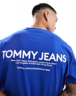 Tommy Jeans Classic Linear Back Print T-shirt In Blue For Men Bright Blue -Tomeans Store 206858898 1 brightblue 1