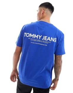Tommy Jeans Classic Linear Back Print T-shirt In Blue For Men Bright Blue -Tomeans Store 206858898 4