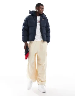 Tommy Jeans Alaska Puffer Jacket With Back Flag Graphic In Navy For Men Dark Night Navy -Tomeans Store 206858922 3