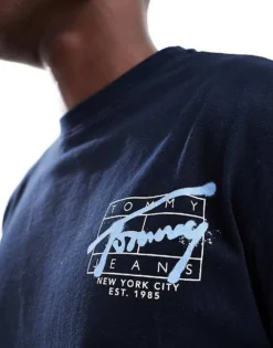 Tommy Jeans Graffiti Back Print Logo T-shirt In Navy For Men Dark Night Navy -Tomeans Store 206858956 3