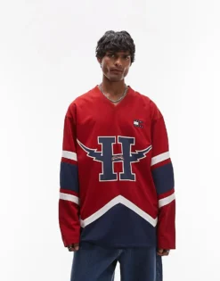 Tommy Jeans Game Day Hockey Jersey In Red For Men Arizona Red -Tomeans Store 206858979 4
