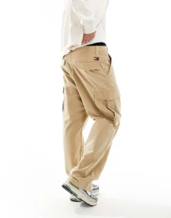 Tommy Jeans Aiden Ripstop Cargo Trousers In Beige For Men Gentle Gold -Tomeans Store 206859008 4