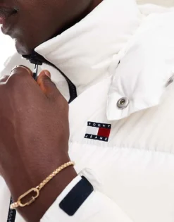 Tommy Jeans Alaska Puffer Jacket With Back Flag Graphic In White For Men -Tomeans Store 206859035 3