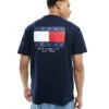 Tommy Jeans Flag Logo Back Print T-shirt In Navy For Men Dark Night Navy