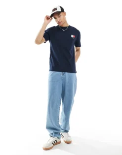 Tommy Jeans Flag Logo Back Print T-shirt In Navy For Men Dark Night Navy -Tomeans Store 206859081 3