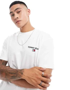 Tommy Jeans Classic Linear Back Print T-shirt In White For Men -Tomeans Store 206859140 3