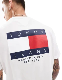 Tommy Jeans Flag Logo Back Print T-shirt In White For Men -Tomeans Store 206859171 1 white 1