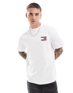 Tommy Jeans Flag Logo Back Print T-shirt In White For Men -Tomeans Store 206859171 3