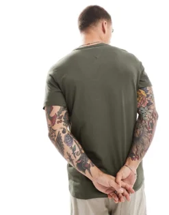 Tommy Jeans 2 Pack Slim Flag Logo T-shirts In Dark Khaki And Navy For Men Green/navy -Tomeans Store 206859226 4