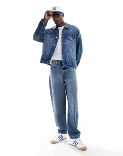 Tommy Jeans Game Day Denim Jacket In Indigo Wash For Men