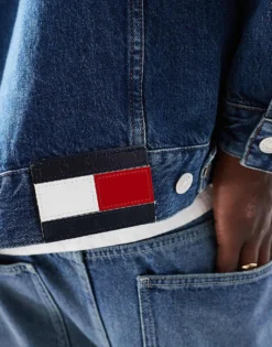 Tommy Jeans Game Day Denim Jacket In Indigo Wash For Men -Tomeans Store 206859270 3