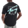 Tommy Jeans Graffiti Back Print Logo T-shirt In Black For Men