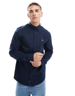 Tommy Jeans Regular Poplin Shirt In Navy For Men Dark Night Navy -Tomeans Store 206859572 1 darknightnavy 1
