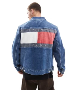 Tommy Jeans Denim Trucker Jacket In Mid Wash For Men Denim Medium -Tomeans Store 206859576 1 denimmedium 1