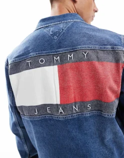 Tommy Jeans Denim Trucker Jacket In Mid Wash For Men Denim Medium -Tomeans Store 206859576 4