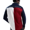 Tommy Jeans Shirt With Back Flag In Navy For Men Dark Night Navy
