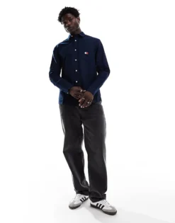 Tommy Jeans Shirt With Back Flag In Navy For Men Dark Night Navy -Tomeans Store 206859577 3