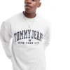 Tommy Jeans Varsity Logo Sweatshirt In Light Grey For Unisex Silver Grey