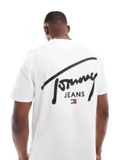 Tommy Jeans Regular Signature Back Print T-shirt In White For Men -Tomeans Store 206859612 1 white 1