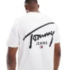 Tommy Jeans Regular Signature Back Print T-shirt In White For Men