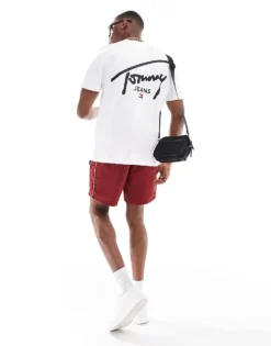 Tommy Jeans Regular Signature Back Print T-shirt In White For Men -Tomeans Store 206859612 3