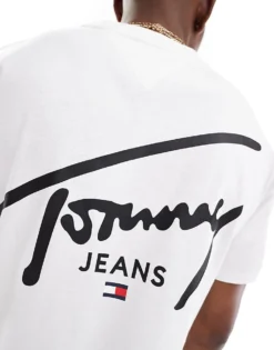 Tommy Jeans Regular Signature Back Print T-shirt In White For Men -Tomeans Store 206859612 4