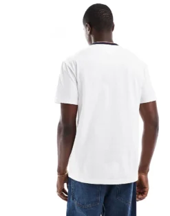 Tommy Jeans Linear Logo Ringer T-shirt In White For Men -Tomeans Store 206859616 3