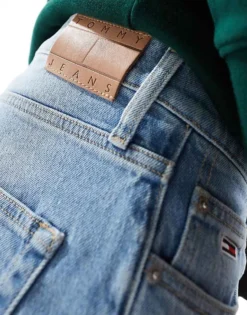 Tommy Jeans Regular Tapered Dad Jeans In Mid Wash For Men Denim Light -Tomeans Store 206859646 5