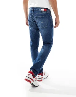 Tommy Jeans Scanton Slim Jeans In Mid Wash With Flag Details For Men Denim Medium -Tomeans Store 206859706 4