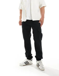Tommy Jeans Ryan Ripstop Cargo Trousers In Black For Men