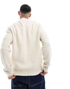 Tommy Jeans Large Flag Logo Jumper In Off White Melange For Men Newsprint Melange -Tomeans Store 206859993 3