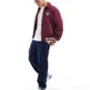 Tommy Jeans Crest Cord Letterman Jacket In Burgundy For Men Deep Rouge
