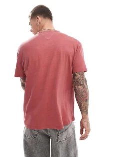 Tommy Jeans Varsity Logo T-shirt In Washed Red For Men Regatta Red -Tomeans Store 206860161 3