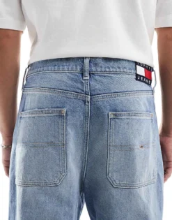 Tommy Jeans Skater Ripped Jeans In Mid Wash With Flag Details For Men Denim Medium -Tomeans Store 206860163 4