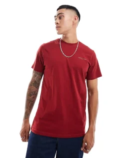Tommy Jeans Small Chest Logo T-shirt In Burgundy For Men Regatta Red