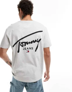 Tommy Jeans Regular Signature Back Print T-shirt In Grey For Men Silver Grey -Tomeans Store 206860247 1 silvergrey 1