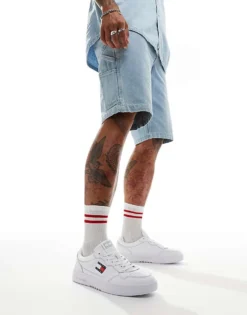 Tommy Jeans Essential Cupsole Trainers In White For Men -Tomeans Store 206885348 5