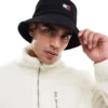 Tommy Jeans Cord Flag Bucket Hat In Black For Men