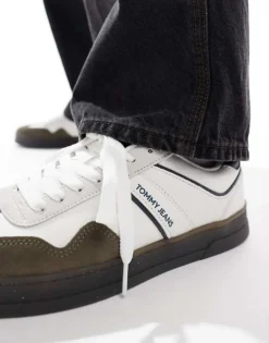 Tommy Jeans Greenwich Retro Trainers With Gum Sole In White For Men Ecru -Tomeans Store 206885707 4