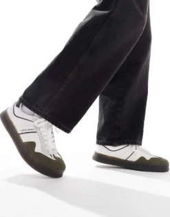 Tommy Jeans Greenwich Retro Trainers With Gum Sole In White For Men Ecru -Tomeans Store 206885707 5