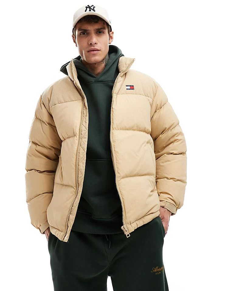 Tommy Jeans Corduroy Alaska Puffer Jacket In Beige For Men 5 Tommy Jeans Corduroy Alaska Puffer Jacket In Beige For Men - Image 5